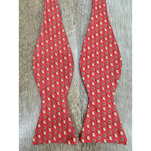 Peter Blair 100% Silk ‘Chick Magnet’ Self Tie Bow Tie Adjustable Red USA Made - Picture 1 of 6